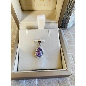 Fini Dream Jewelry Teardrop Amethyst Pendant with Silver-tone Setting